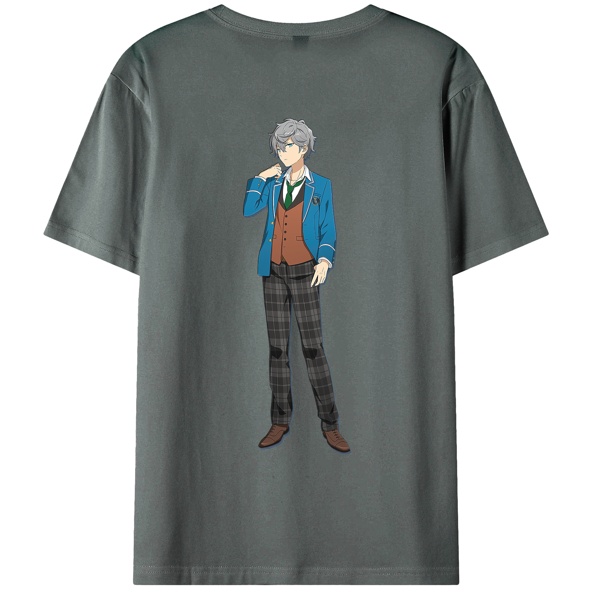 （画像用） あんさんぶるスターズ! Ensemble Stars 綿100％ メンズ半袖Tシャツ（バックプリント） 通気性